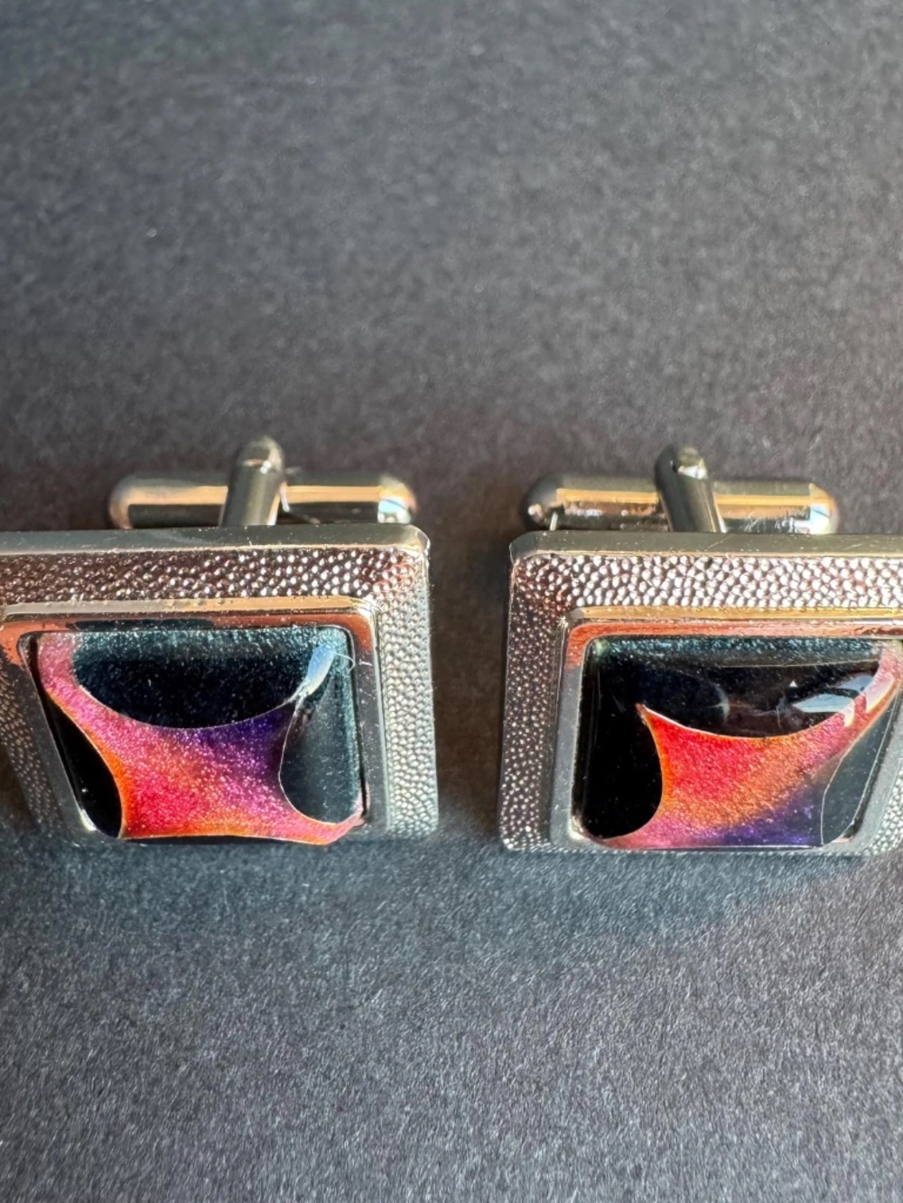 Cloisonne Enamel Cufflinks Tie Tack Set Japanese Shippo Boxed Formal Wedding - Picture 4 of 15